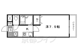 京福電気鉄道北野線 北野白梅町駅 徒歩20分の賃貸マンション 1階1Kの間取り