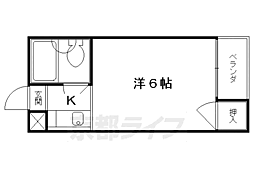 京福電気鉄道北野線 北野白梅町駅 徒歩10分の賃貸マンション 1階1Kの間取り
