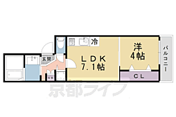 Ｃｏｃｏｎ京都一条 4階1LDKの間取り