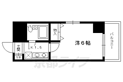 ＤＥＴＯＭ‐1西陣 3階1Kの間取り