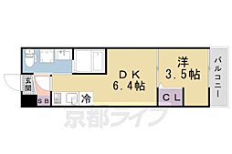 仮称）上京区三条殿町アパート 2階1DKの間取り
