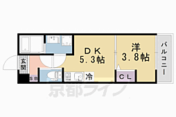 仮称）上京区三条殿町アパート 1階1DKの間取り