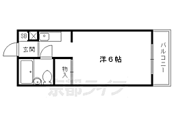 京阪本線 出町柳駅 徒歩28分の賃貸マンション 1階1Kの間取り