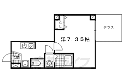 フラッティ大徳寺南 1Kの間取図画像