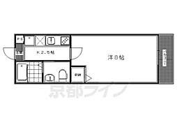 叡山電鉄叡山本線 茶山・京都芸術大学駅 徒歩1分の賃貸マンション 4階1Kの間取り