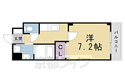 京都市営烏丸線 松ヶ崎駅 徒歩14分の賃貸アパート 2階1Kの間取り