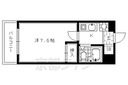 マノワール 1階1Kの間取り