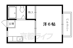 叡山電鉄叡山本線 修学院駅 徒歩9分の賃貸アパート 2階1Kの間取り