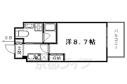 京阪本線 出町柳駅 徒歩10分の賃貸マンション 3階1Kの間取り