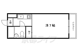 叡山電鉄叡山本線 一乗寺駅 徒歩1分の賃貸マンション 3階1Kの間取り