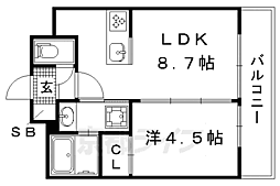ベラジオ西陣聚楽II 4階1LDKの間取り