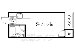ピエスドゥー 3階ワンルームの間取り