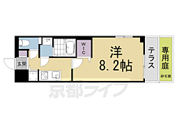 叡山電鉄叡山本線 修学院駅 徒歩6分の賃貸マンション 1階1Kの間取り