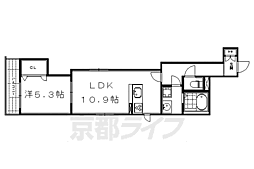 京都市営烏丸線 烏丸御池駅 徒歩5分の賃貸マンション 2階1LDKの間取り