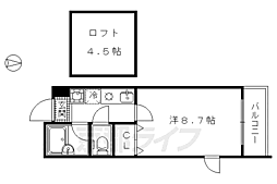 カレラ・デ・ノルテ 4階1Kの間取り