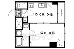 ＡＦＩＣＩＯＮ堀川 8階1DKの間取り