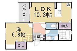 プレミール京都 1LDKの間取図画像
