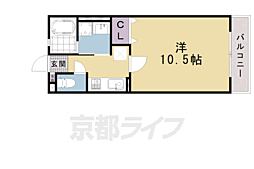 ヴィルヌーブ 1Kの間取図画像