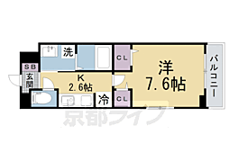 ヒカルサ京田辺大住 1Kの間取図画像