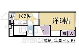 レオパレスキヌガワ 1Kの間取図画像