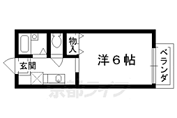 セジュール深泥池 1Kの間取図画像