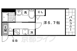 Lane深草 1Kの間取図画像