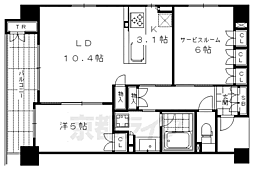 ソルレヴェンテ四条大宮 1SLDKの間取図画像