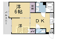 リアライズ京都沓掛 2DKの間取図画像