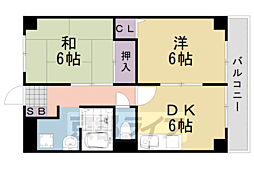 ラ・セーヌ桂 2DKの間取図画像