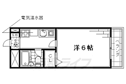 プレスト桃山 1Kの間取図画像