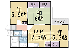 キロックス向日町 3DKの間取図画像