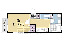 Espoir東寺 1Kの間取図画像