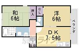セジュール14 2DKの間取図画像