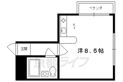 グラン・ビュー下長者 ワンルームの間取図画像