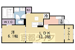 Tortue A 1LDKの間取図画像