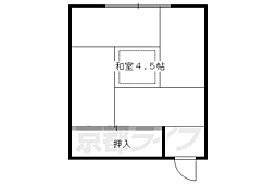 下鴨荘 ワンルームの間取図画像