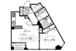 エクセルコート京都五条坂 1LDKの間取図画像