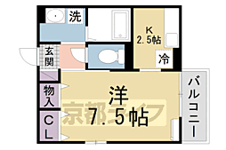 セジュール若宮 1Kの間取図画像