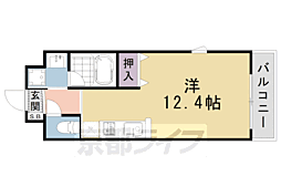 花 1Kの間取図画像