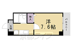 カーサコモド 1Kの間取図画像