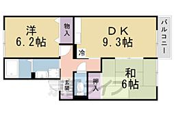 サウスキャッスル 2LDKの間取図画像
