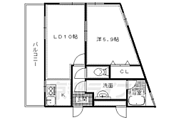 ハイツ純豊 1LDKの間取図画像