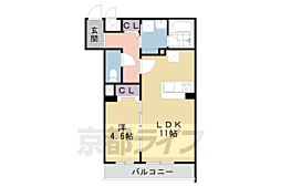 グランドール京都 1LDKの間取図画像