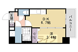 ファステート京都東寺フェイブ 1DKの間取図画像