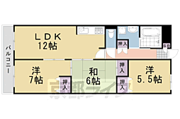 リジョイス桂 3LDKの間取図画像