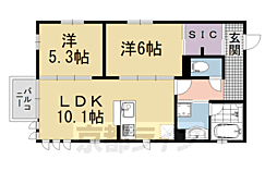 京しみず 2LDKの間取図画像
