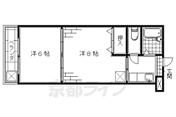 ティファニーハイツ 2Kの間取図画像