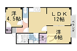 ファミーユ・西条 2LDKの間取図画像
