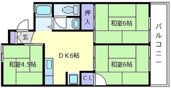 大阪府羽曳野市南恵我之荘1丁目(賃貸アパート3DK・2階・48.76㎡)の写真 その2