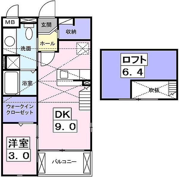 大阪府羽曳野市南恵我之荘6丁目(賃貸アパート1DK・2階・33.34㎡)の写真 その2